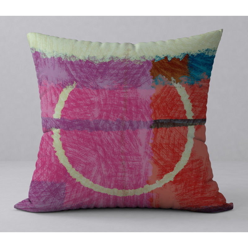 Coussin décoratif abstraite, H 18 po x l 18 po
