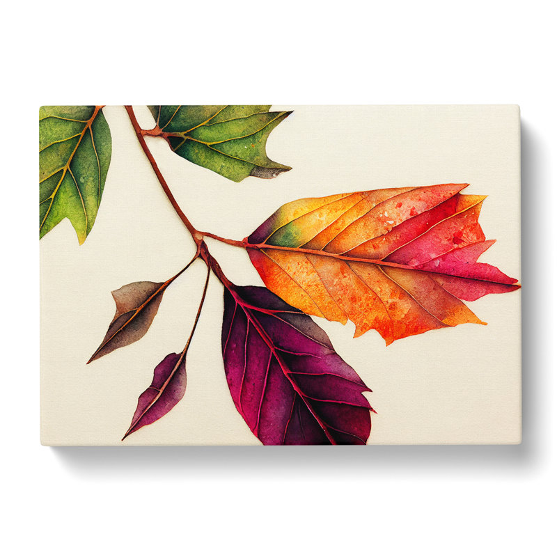 Watercolour Plant Leaf Vol.5 - Wrapped Canvas, 35cm H x 50cm W x 3cm D