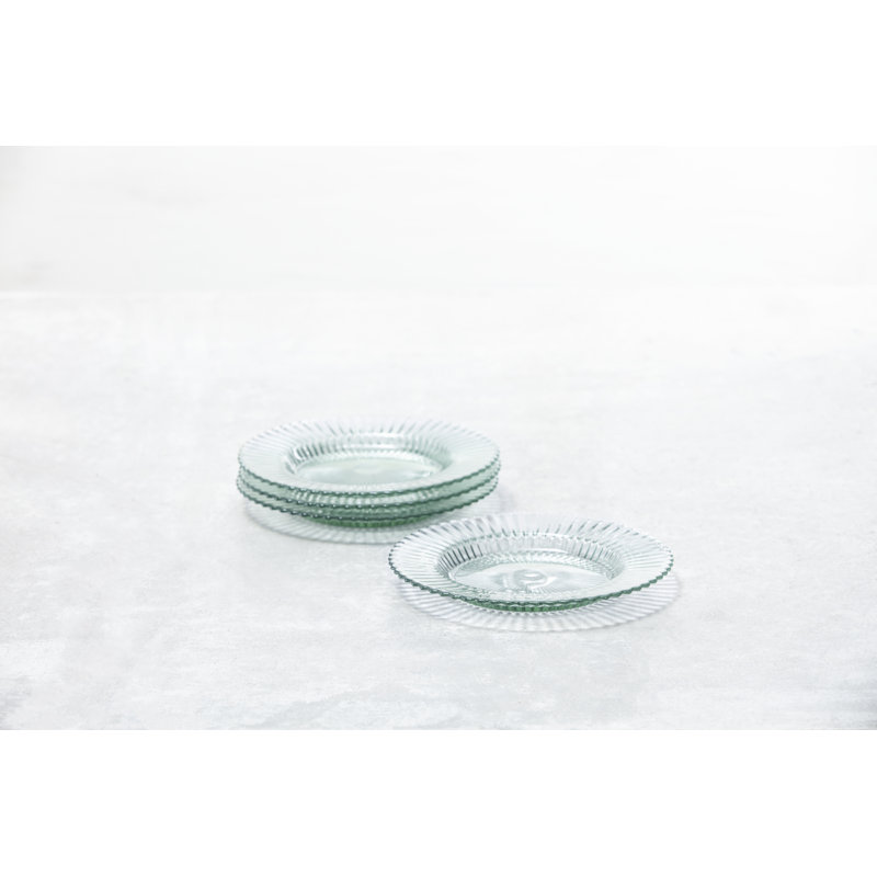 Fortessa Archie Glass, 8.5 Inch Salad Plate (Set of 4), Verde Green