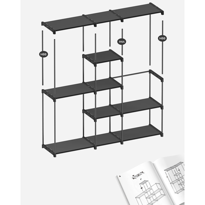 Aguon 182cm Portable Wardrobe, Black