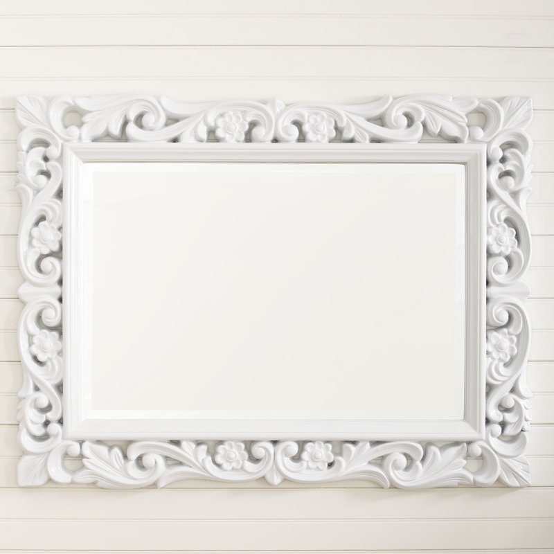 Miroir décoratif traditionnel biseauté, Étain français antique