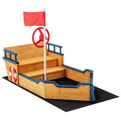 Harriet Bee Haleemah 78cm x 101cm Solid Wood Sandbox with Cover