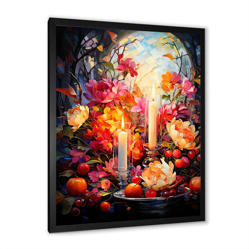 «Judaism Blooms Sabbath Blessings I», reproduction sur toile, H 20 po x l 12 po x P 1 po, Cadre simple noir