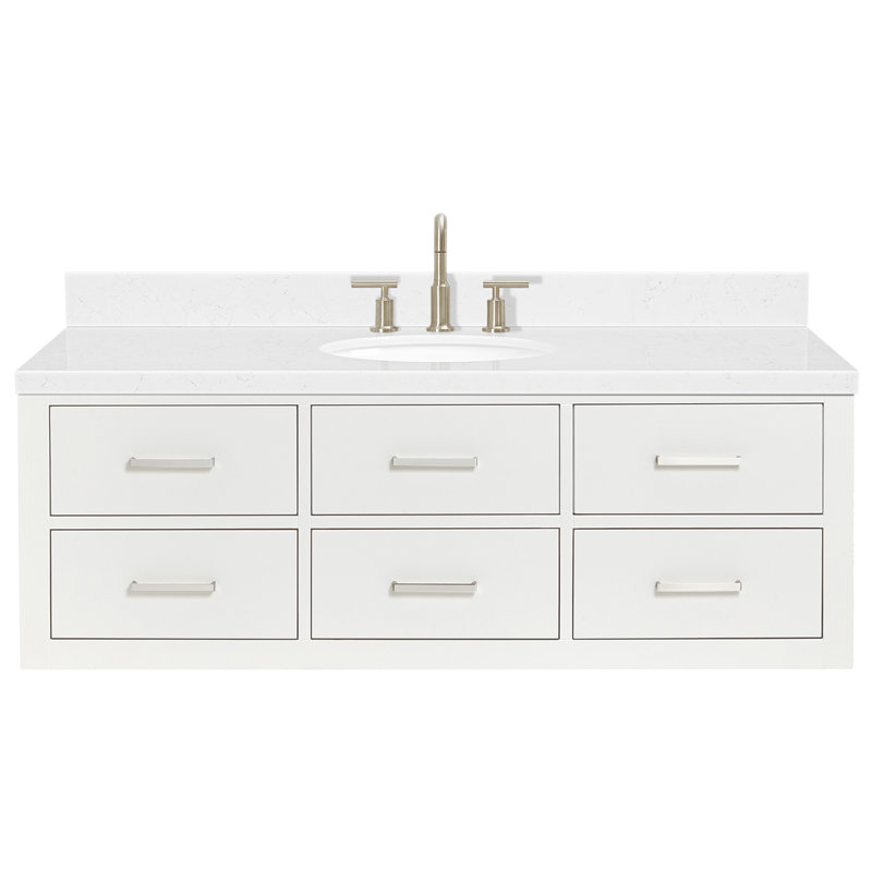 Ensemble de meuble-lavabo simple mural 54,25 "Macmullin, Blanc