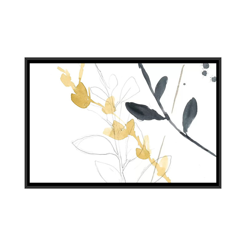 « branch contours vii », impression sur toile, H 18 po x l 26 po x P 1,5 po, Toile avec cadre noir, Pas de tapis