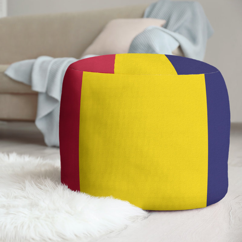 repose-pieds rond 20,5", Rouge foncé / bleu marine / blanc