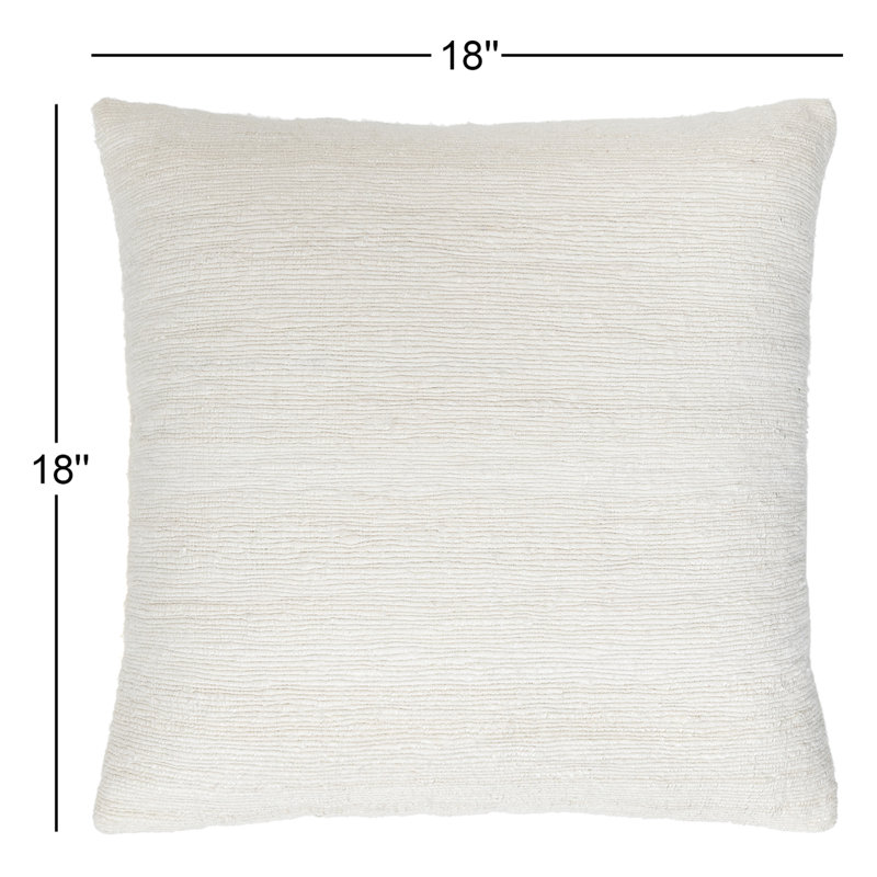 Jeté carré en mélange de lin Ugo, Housse de coussin seulement - sans coussin, 18 po x 18 po