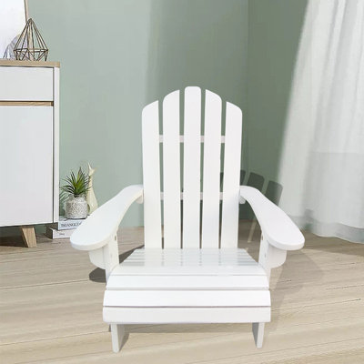 Chaise Adirondack pour enfants en bois pour l'extérieur ou l'intérieur, blanc