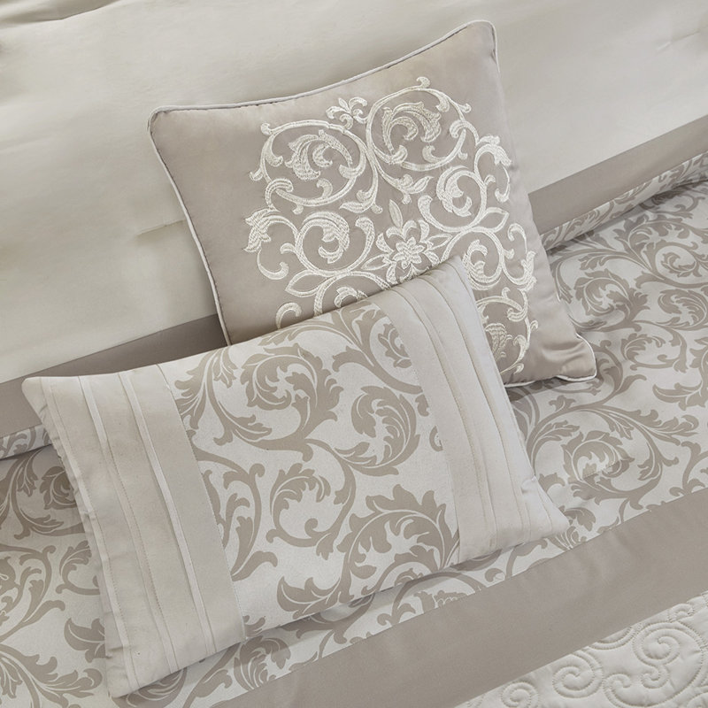 Ensemble de literie 8 pièces élégant, polyester doux, style gracieux, confort pour la maison