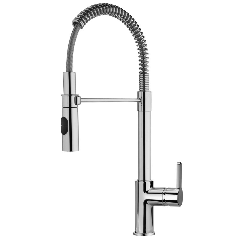 Arena Single Handle Spring Spout Kitchen Faucet, Chrome