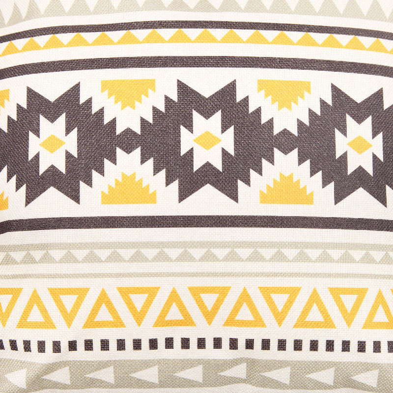 Bean Bag Bazaar Indoor-Outdoor Cushion, 4, Yellow Aztec