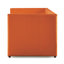 Lit de jour simple tapissier orange avec couchette coulissante, structure en bois robuste et garniture cloutée intrigante-1604879859