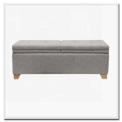 Boucle Oval Flip Top Storage Bench