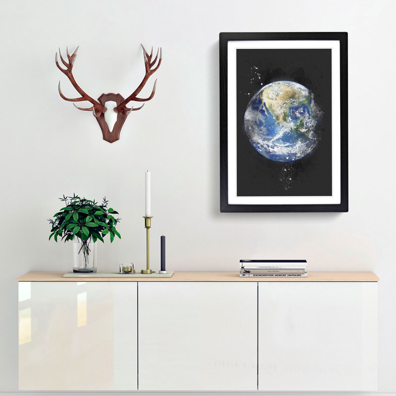 An Amazing Image of Earth - Framed Print, 63cm H x 45cm W x 2cm D, Black Framed