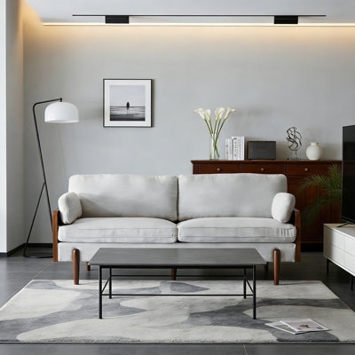 Mid-Century Modern Sofa- Light Smoke Gray
