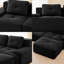 Canapé modulaire en forme de U sans os de 117 po avec repose-pieds, canapé en velours côtelé 3 places avec design capitonné, canapé nuage à assise profonde, aucun assemblage requis et base antidérapante-1134435422