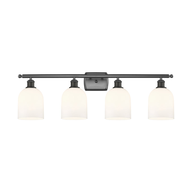 Anacaren 4 - Light Dimmable Vanity Light, Gloss White, Oil Rubbed Bronze