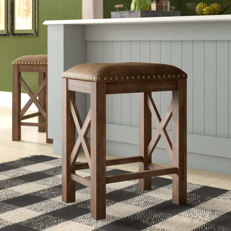Takengon Upholstered Counter Stool with Metal Frame