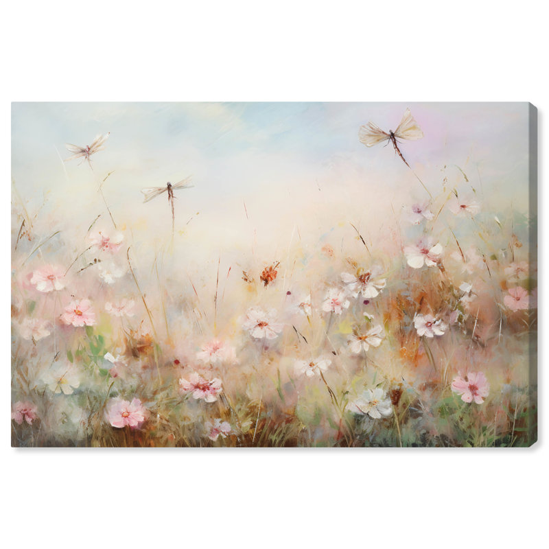 «Kristers Dragonflies Dancing In Spring On Canvas» par Wynwood Studio, reproduction, H 16 po x l 24 po x P 0,8 po