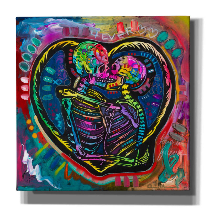 «4ever» par Dean Russo - peinture sur toile tendue, H 12 po x l 12 po x P 0,75 po