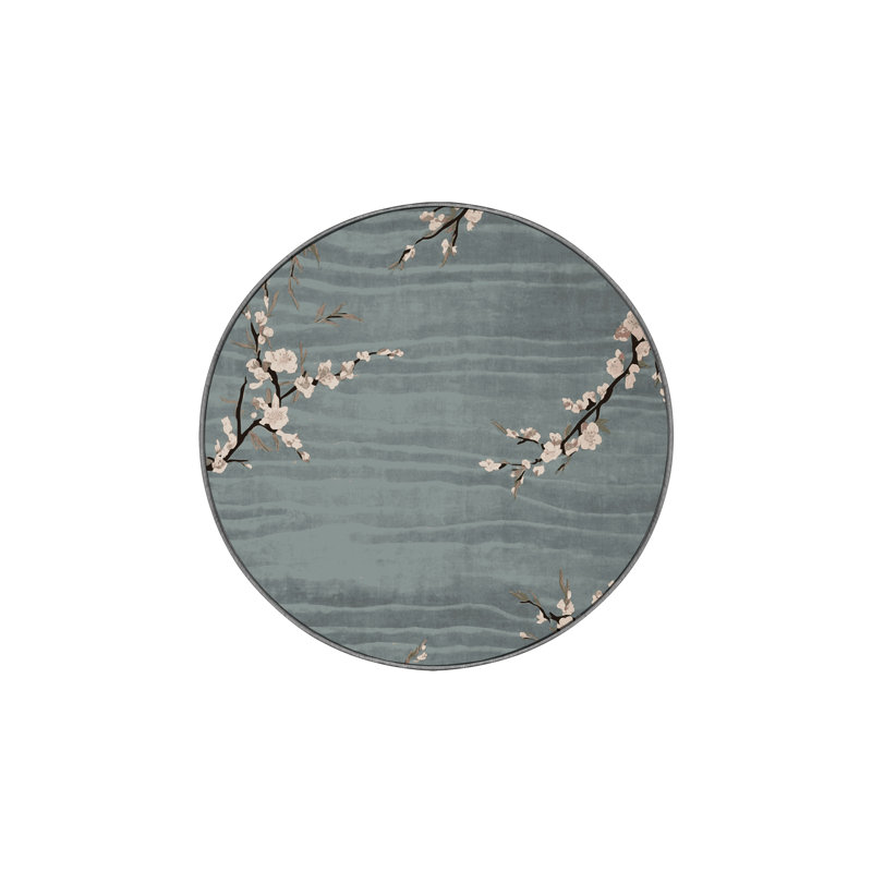 Silky Soft Plush Gray Area Rug, Round 4'