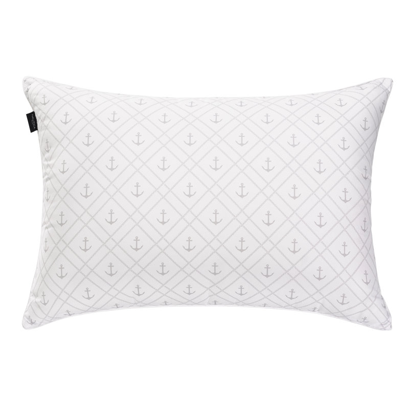 White Polyester Medium Support Rectangular Bed Pillows, 20" x 36", Set of 2