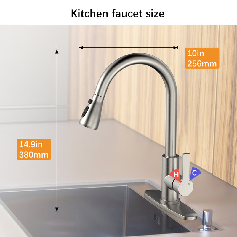 Robinet de cuisine à poignée simple, Argent