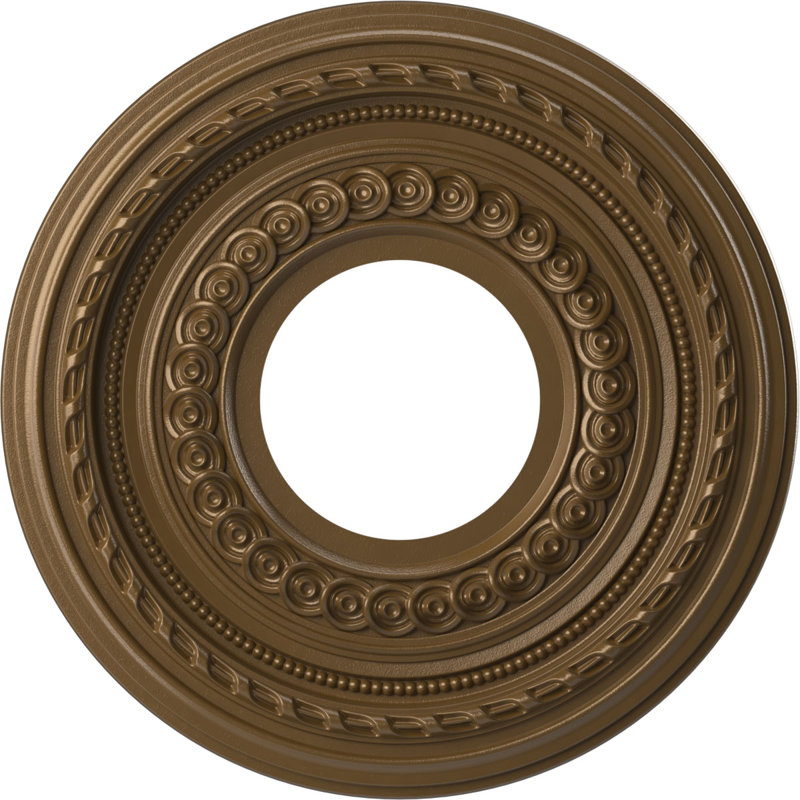 Médaillon Cole en PVC thermoformé pour plafond, Bronze champagne métallique, H 13 po x l 13 po x P 0,75 po