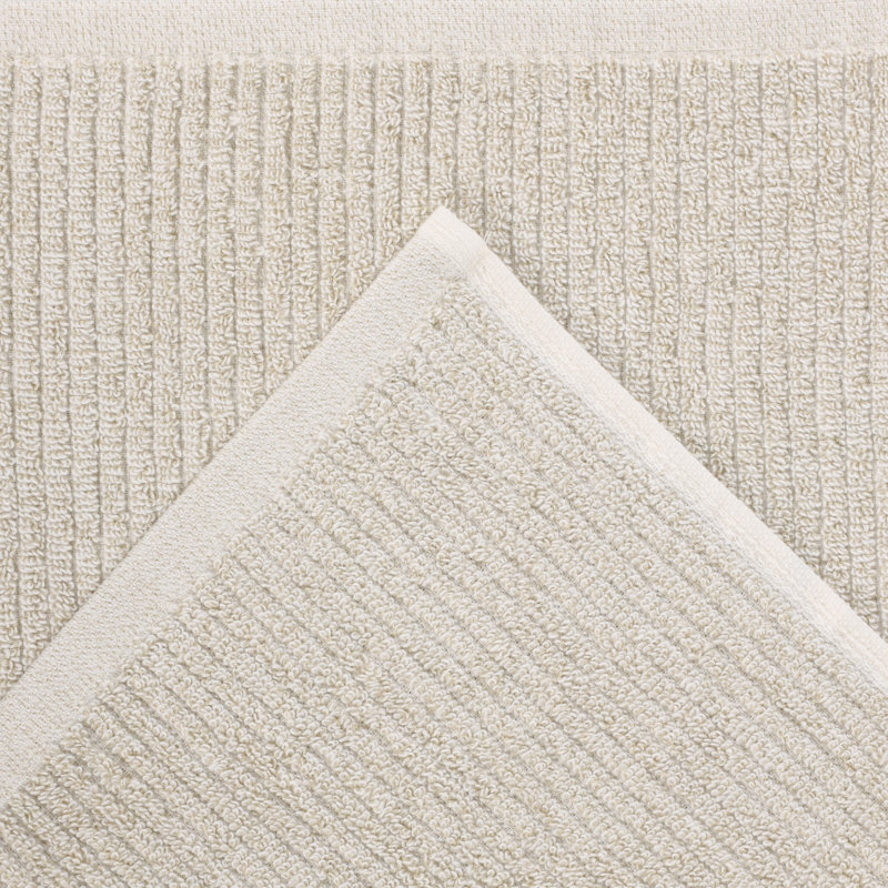 Destin Viscose Cotton Blend Medium Weight Textured Ribbed Bath Towels, Beige