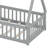 Whimsical Tent-Shaped Bed With Integrated Guardrails, Support Slats, And Doorway Design-1402230514-1402230516