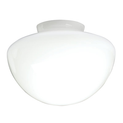 12.5 cm H Round Glass Pendant Shade ( Screw On ) in White