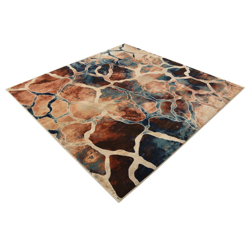 Abstract Indoor Rug, Square 5'3"