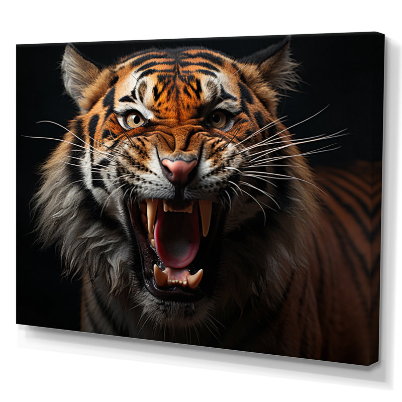 «Tiger Stripes Of Power II» sur toile, Toile tendue, H 30 po x l 40 po x P 1,5 po