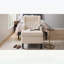 Chaise d'appoint rembourrée gris clair avec design capitonné pour le salon et la chambre à coucher, construction ergonomique et robuste-2129266832