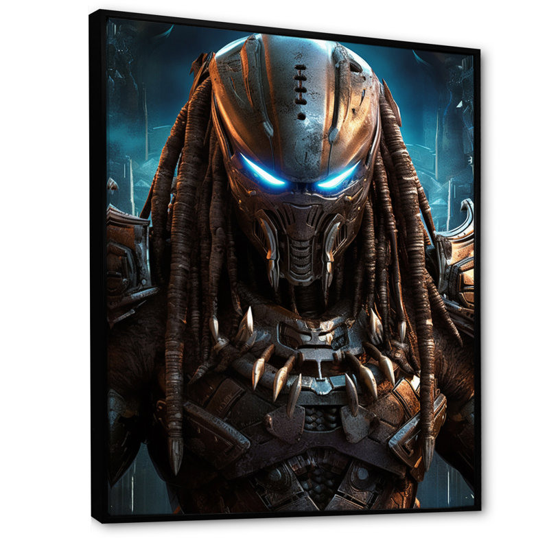 Cosmic Alien Preda II - Imprimé, H 40 po x l 30 po x P 1,5 po, Cadre flottant noir