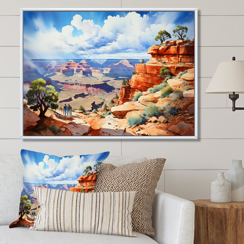 Nevada Canyon Landscape - Landscape, Reproduction d'art mural, H 30 po x l 40 po x P 1,5 po, Cadre flottant blanc