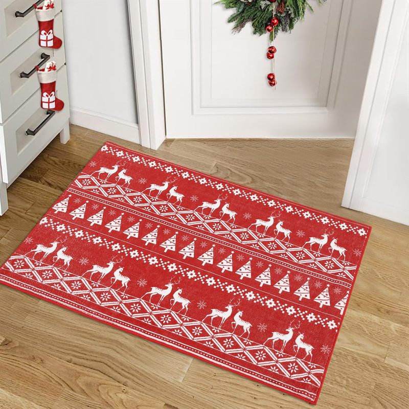 Tapis décoratif de Noël pour salle à manger, Tapis de couloir 2 pi x 8 pi