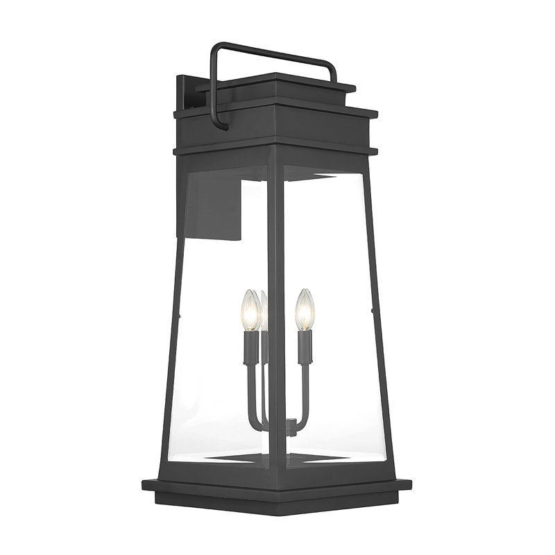 Lanterne murale d'extérieur 4 lumières Boone en noir mat