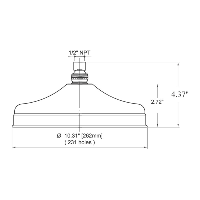 Banner 10" Classic Bell Ceiling Mount Shower Head, Chrome