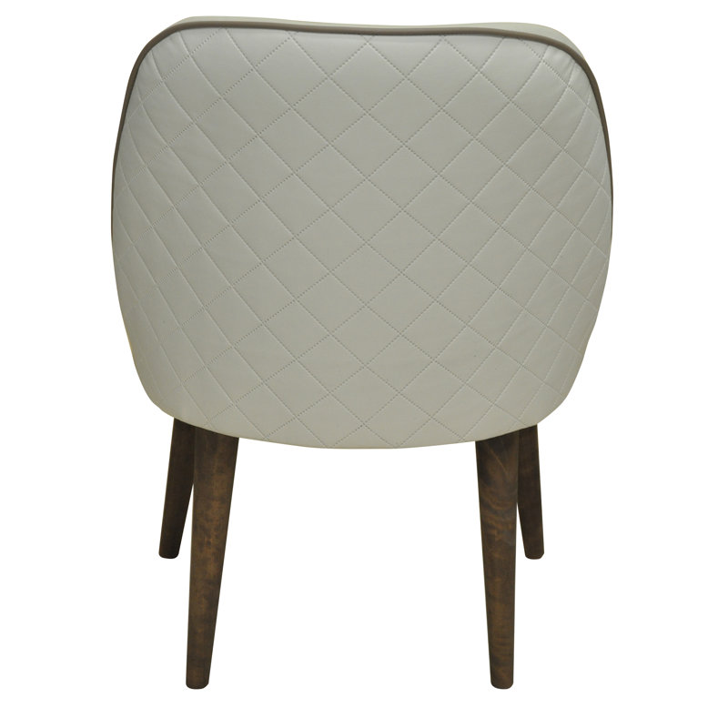 47cm H Upholstered Side Chair in Beige, Cream