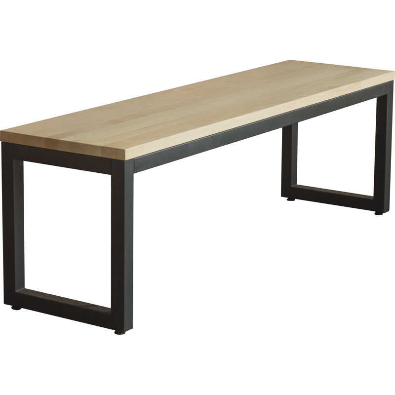 Banc Billie-Jade, Noir texturé, Érable, H 17 po x l 42 po x P 14 po