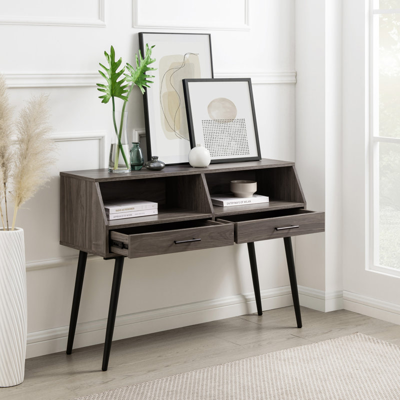 Iľja 44" 2-Drawer Console Table, Slate Gray