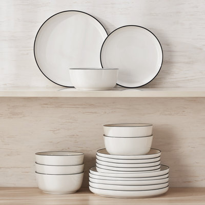 Piece Porcelain China Dinnerware Set - Service for 6
