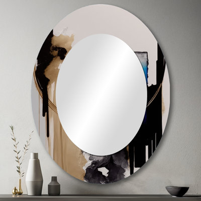 Miroir mural moderne bleu Minimalist Abstract II