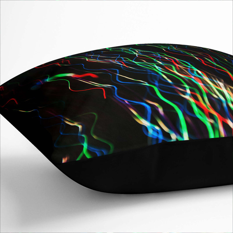 Square Cushion, Black, 55cm H x 55cm W x 20cm D