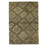 Hand Knotted Geometric Area Rug in Dark Grey And Grey