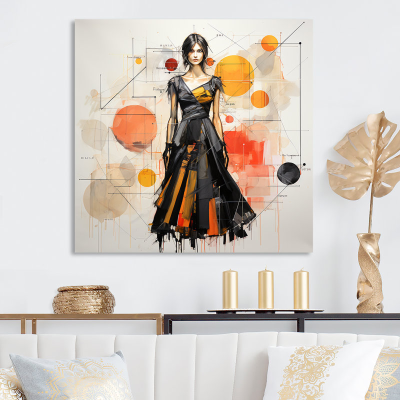 Art mural géométrique Diva I - Dior, H 16 po x l 16 po