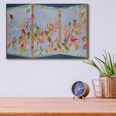 " Autumn Blows Away, Japanese Screen Right Panel " by Sharon Pitts