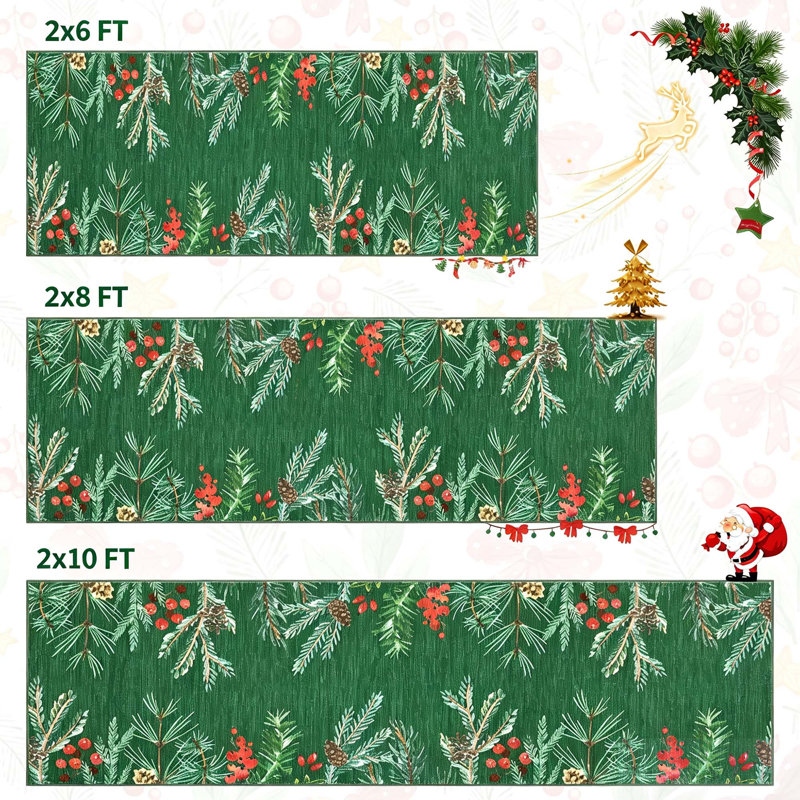 Runner Area Rug, Green, 60*230cm