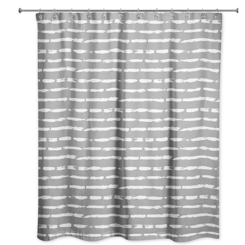 Striped Shower Curtain, Gray/White